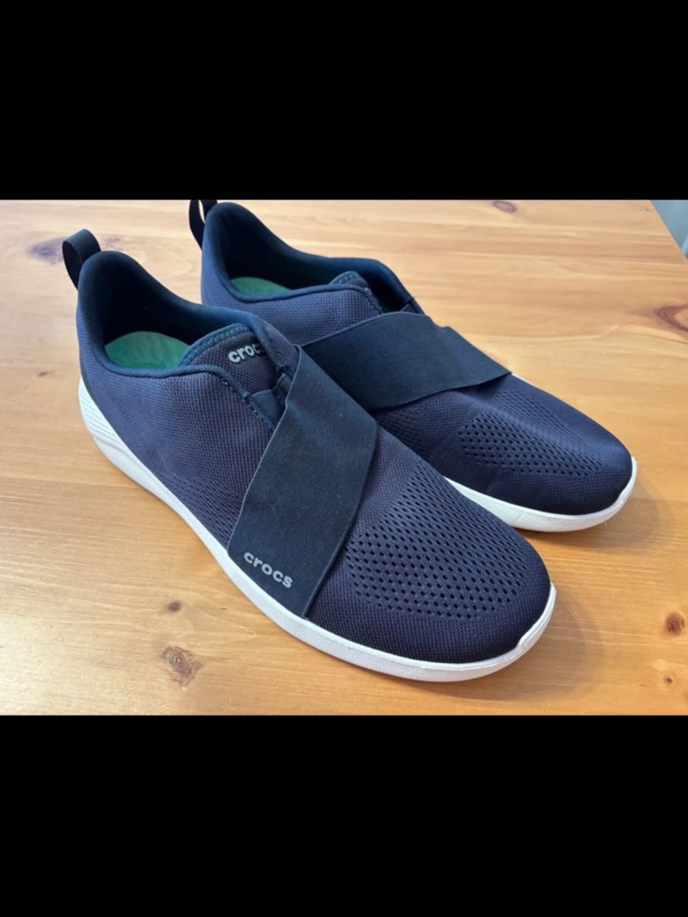 CROCS Men's Navy Slip-On Comfort Sneakers with White Sole